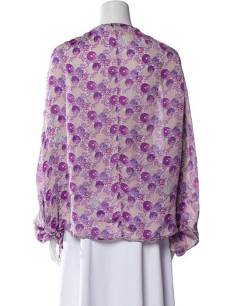 Roberto Cavalli Silk Floral Print Blouse