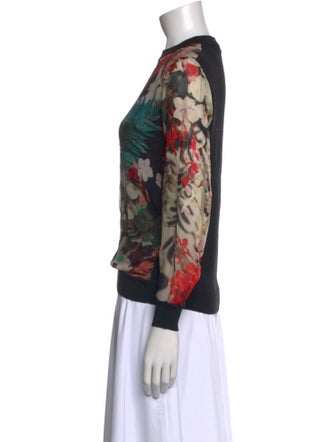 Roberto Cavalli Floral Print Crew Neck Sweatshirt