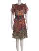 Roberto Cavalli Silk Knee-Length Dress