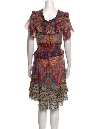 Roberto Cavalli Silk Knee-Length Dress