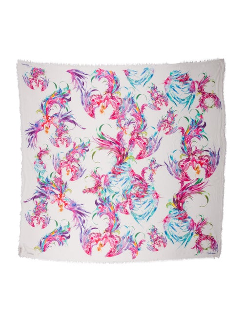 Roberto Cavalli Silk Floral Print Scarf