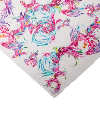Roberto Cavalli Silk Floral Print Scarf