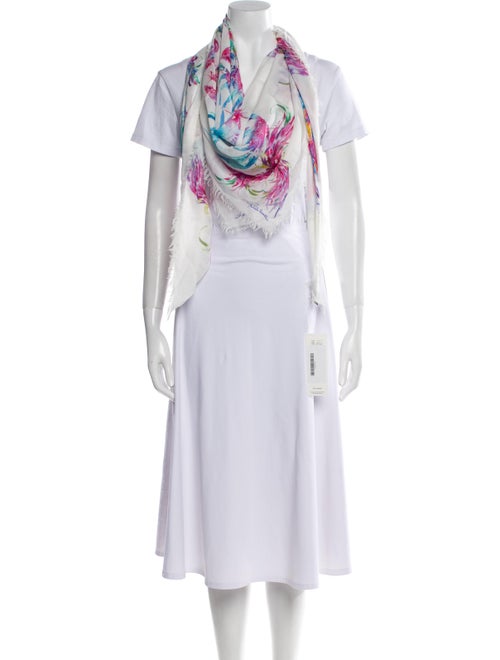 Roberto Cavalli Silk Floral Print Scarf