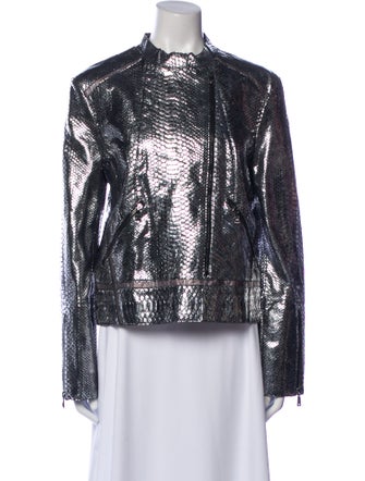 Roberto Cavalli Leather Printed Evening Jacket