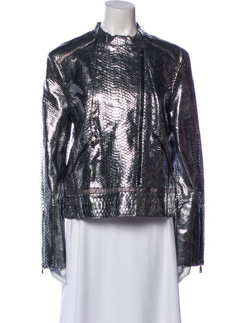 Roberto Cavalli Leather Printed Evening Jacket