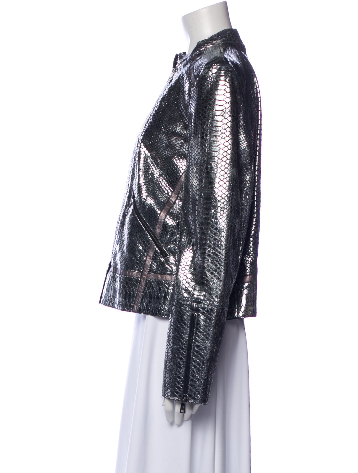 Roberto Cavalli Leather Printed Evening Jacket