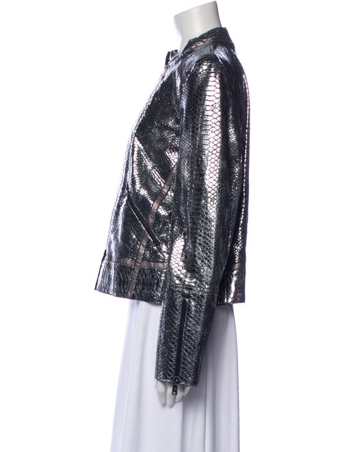 Roberto Cavalli Leather Printed Evening Jacket