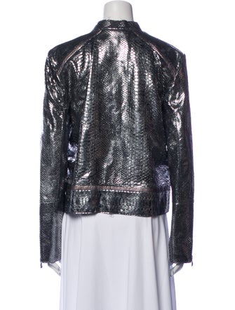 Roberto Cavalli Leather Printed Evening Jacket