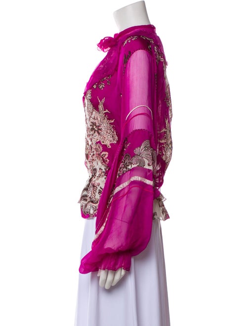 Roberto Cavalli Silk Floral Print Blouse