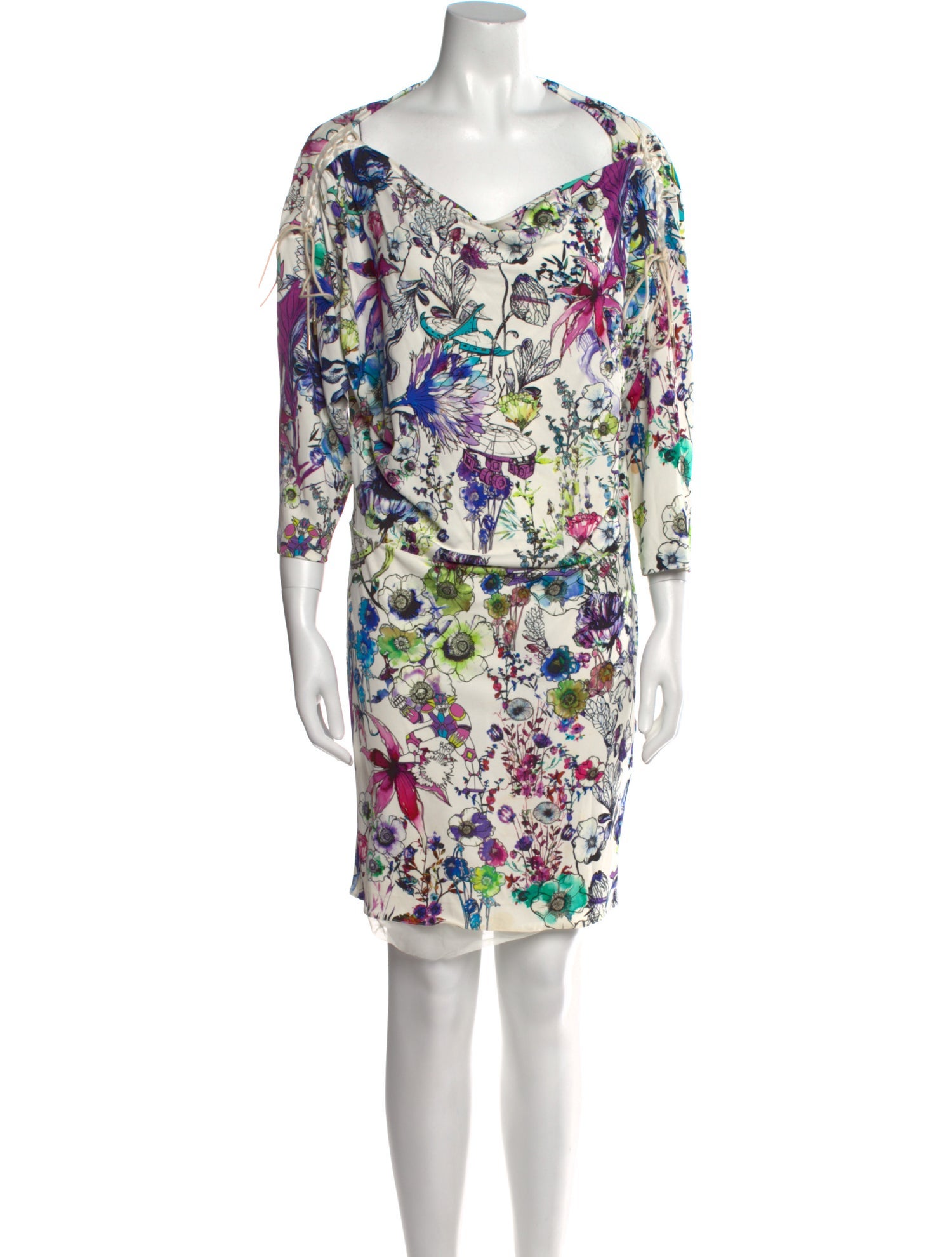Roberto Cavalli Floral Print Knee-Length Dress