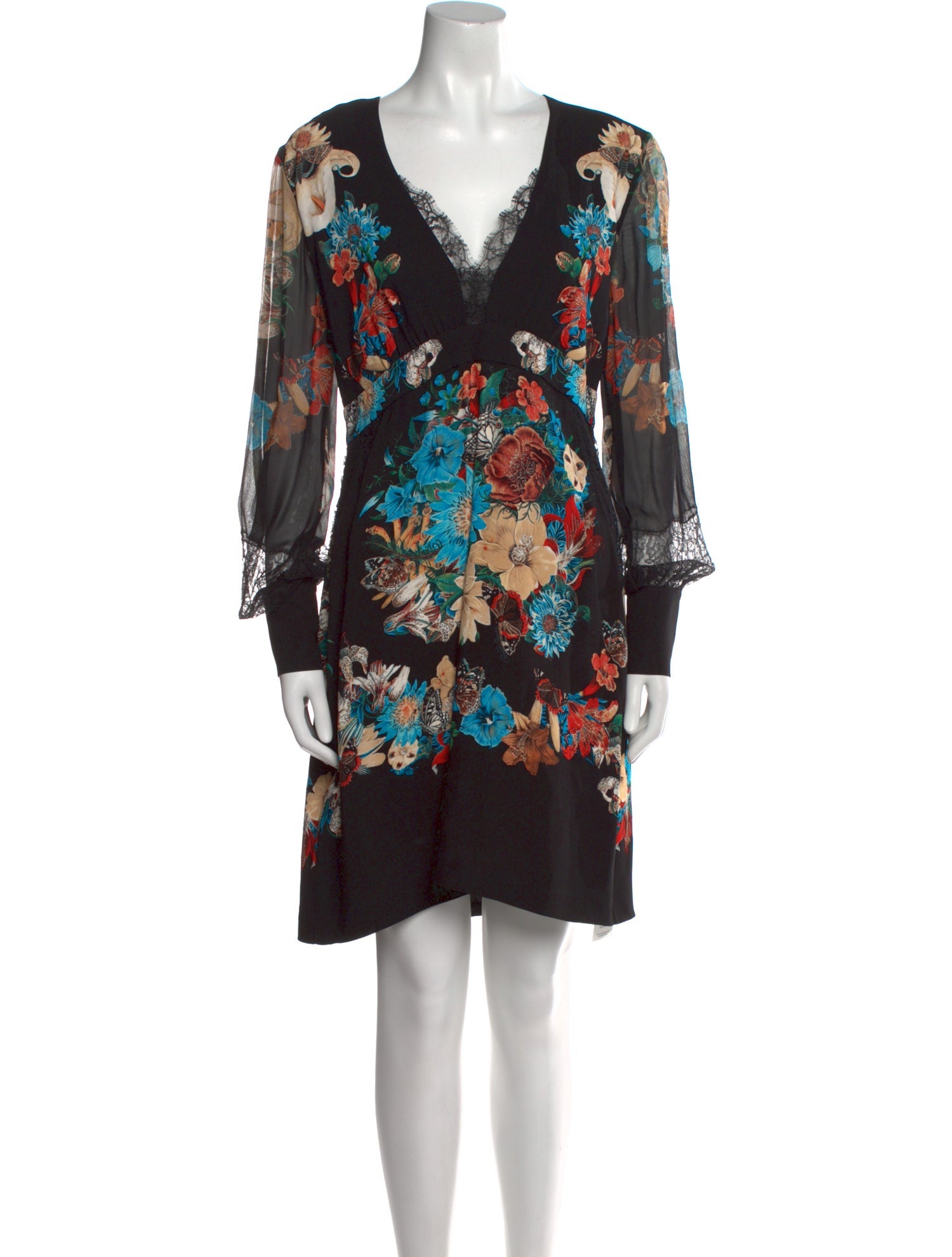 Roberto Cavalli Floral Print Knee-Length Dress