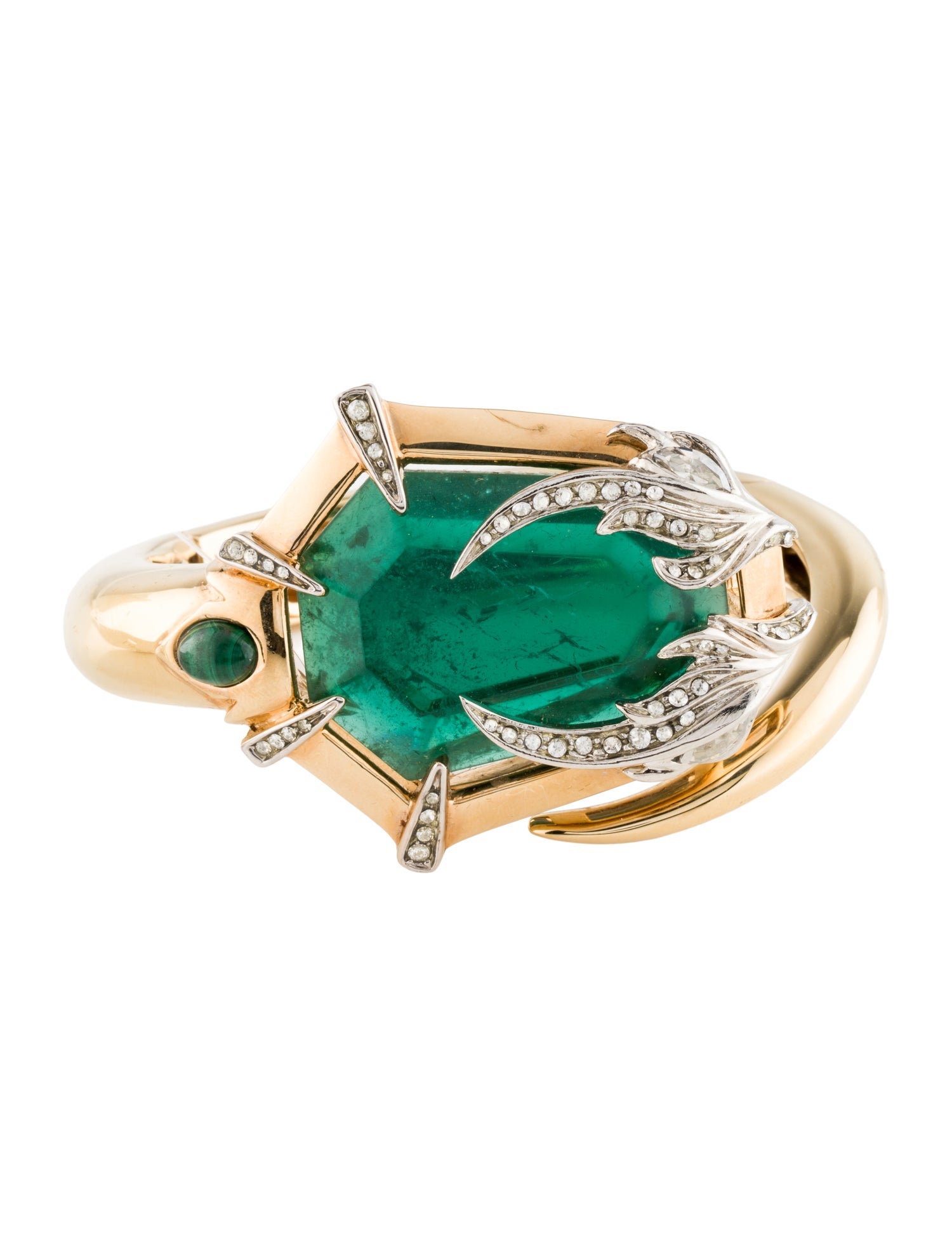 Roberto Cavalli Crystal Serpentine Cuff Bracelet