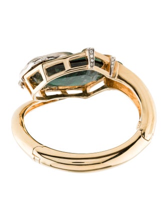 Roberto Cavalli Crystal Serpentine Cuff Bracelet