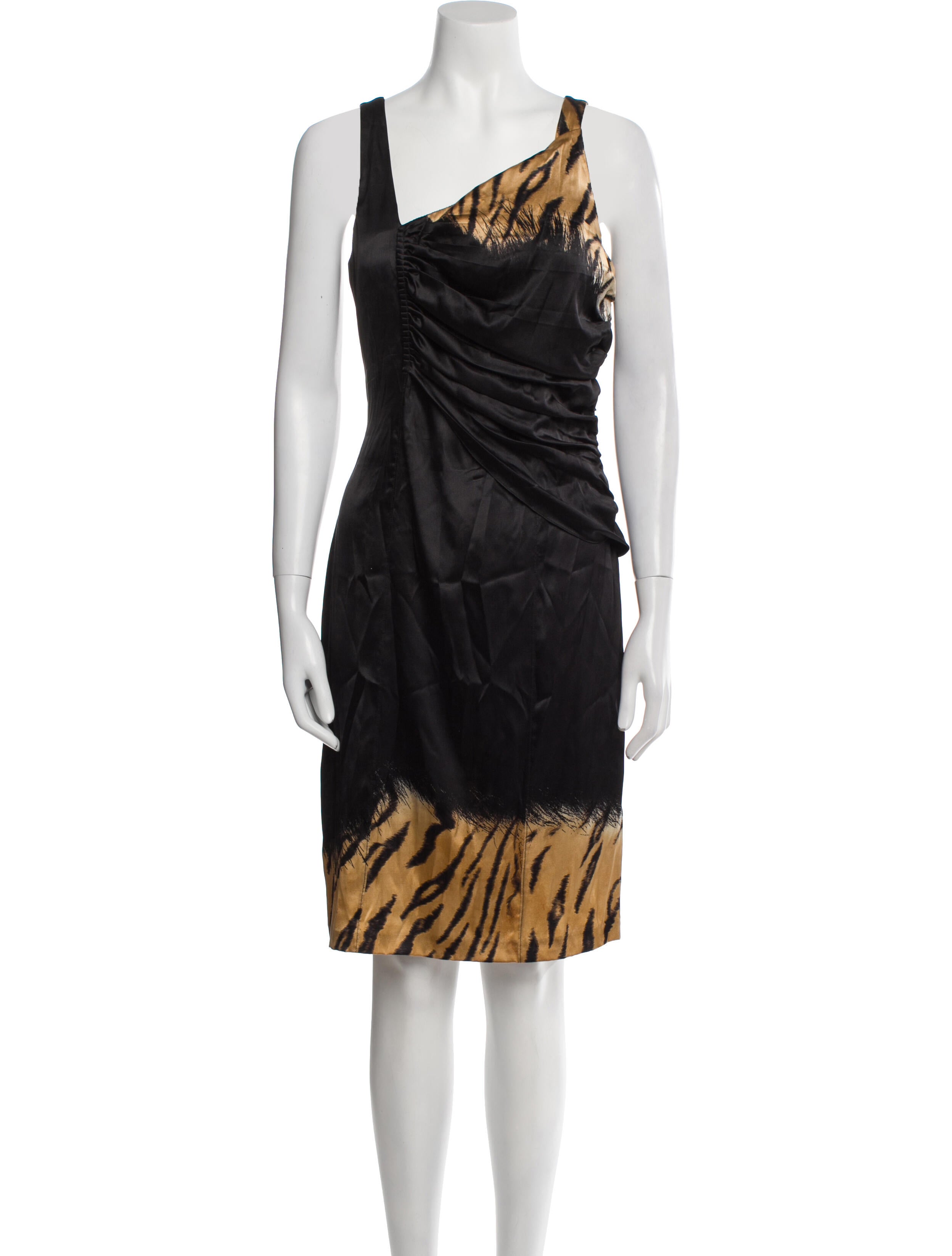 Roberto Cavalli Silk Knee-Length Dress