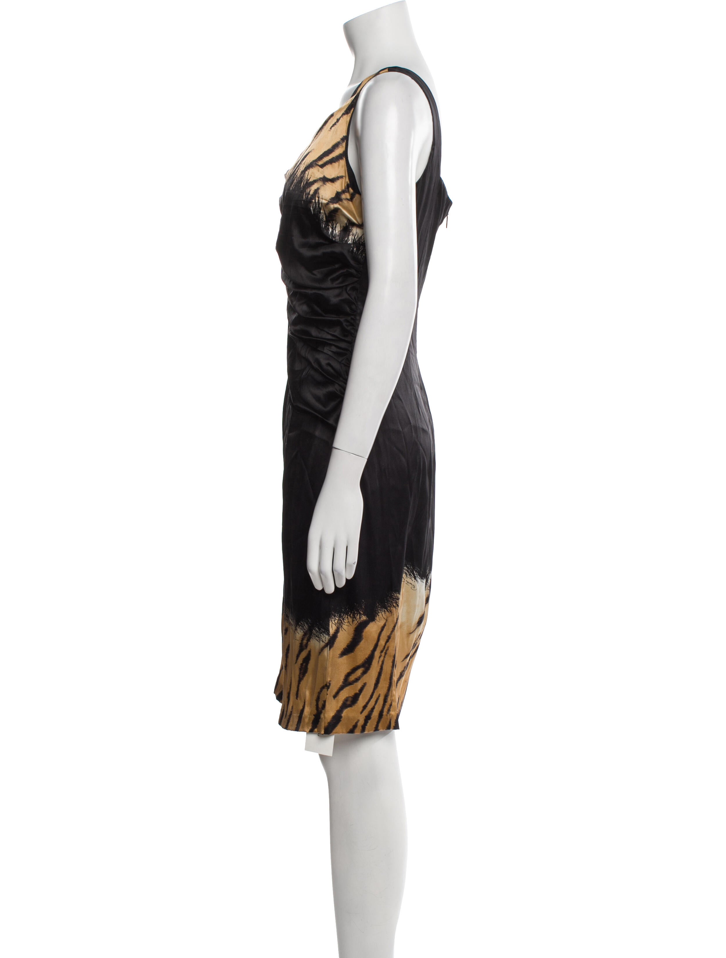 Roberto Cavalli Silk Knee-Length Dress