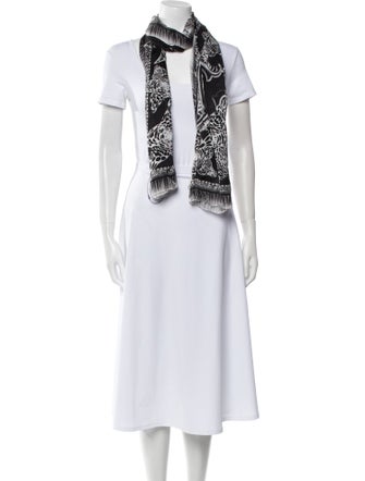 Roberto Cavalli Silk Floral Print Scarf