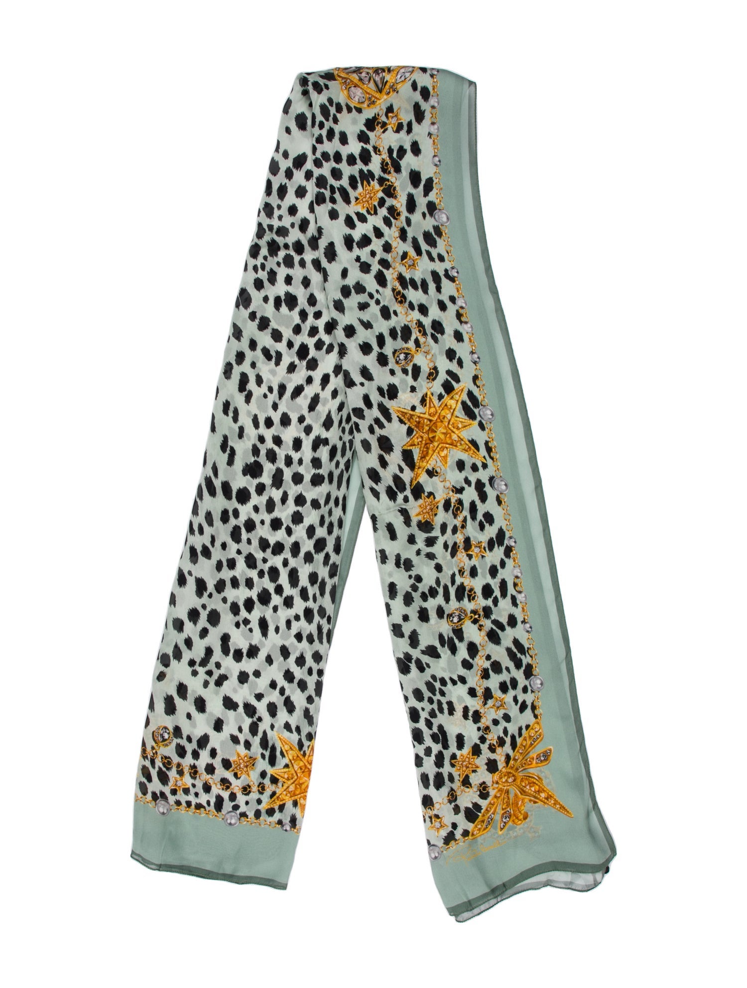 Roberto Cavalli Silk Floral Print Scarf