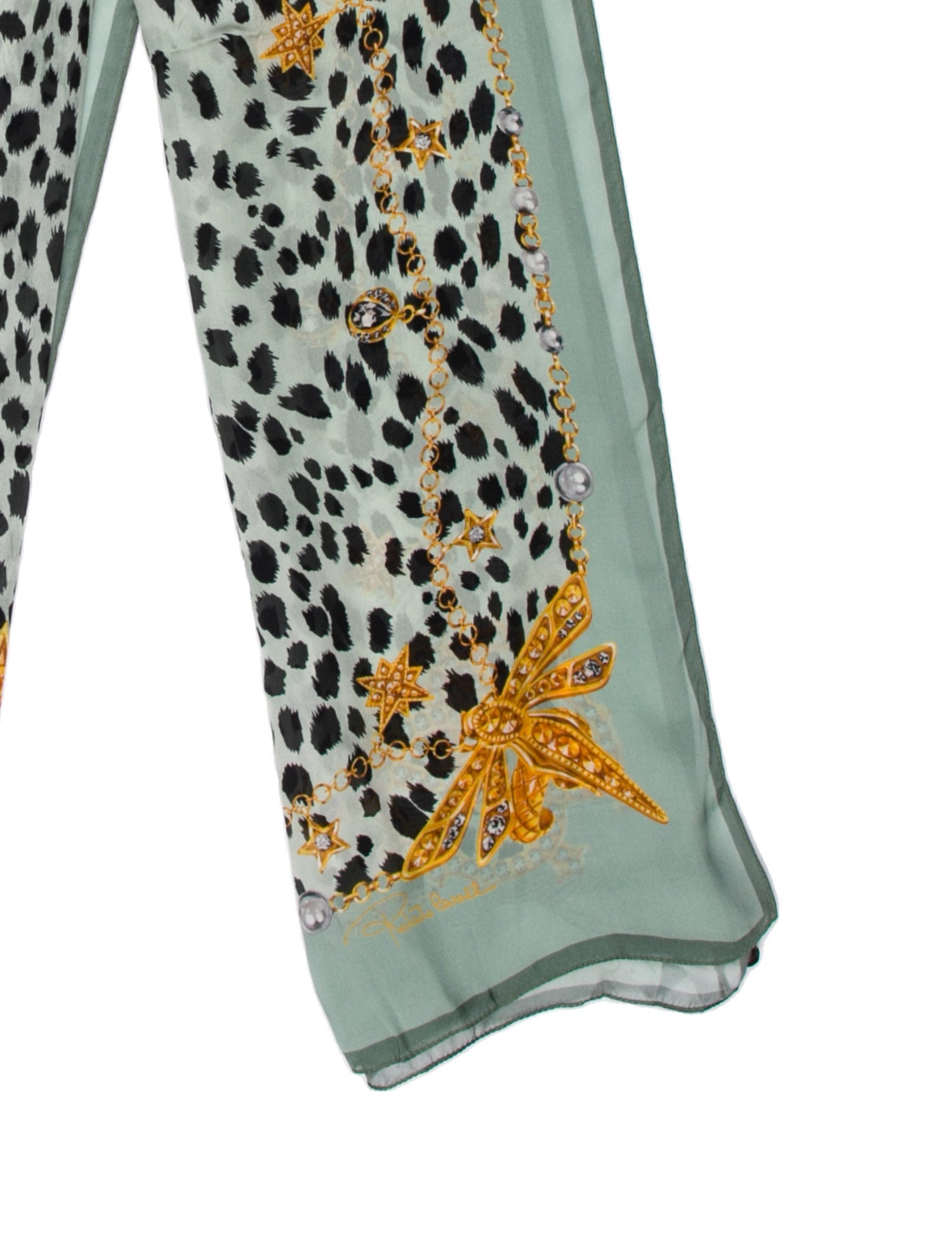 Roberto Cavalli Silk Floral Print Scarf