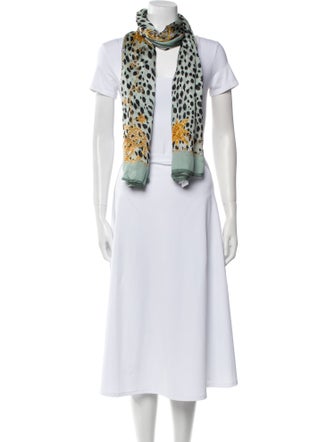 Roberto Cavalli Silk Floral Print Scarf