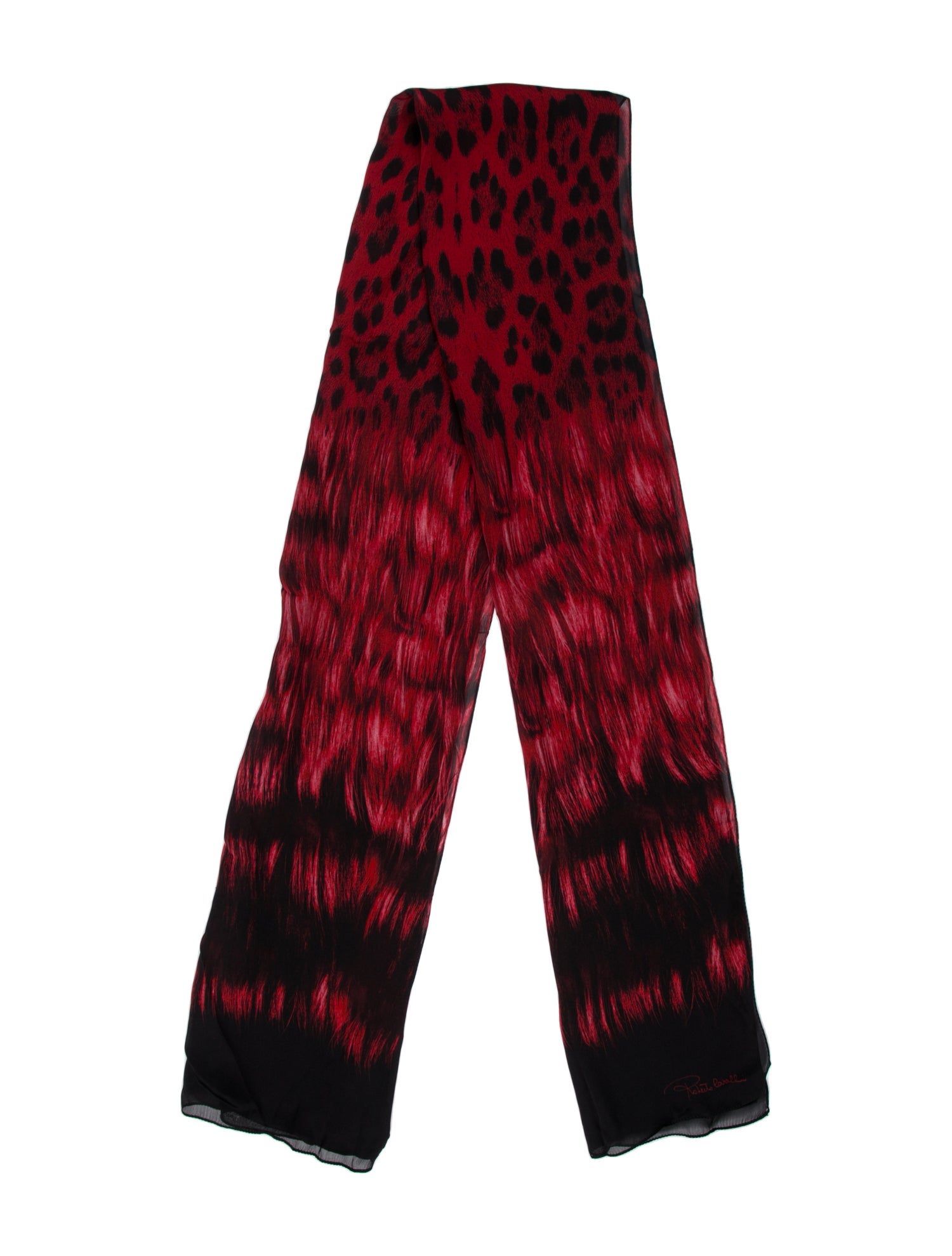 Roberto Cavalli Silk Striped Scarf