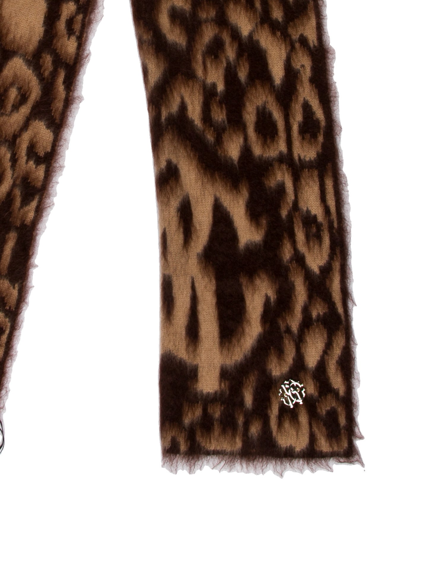 Roberto Cavalli Wool Animal Print Scarf