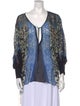 Roberto Cavalli Printed V-Neck Blouse