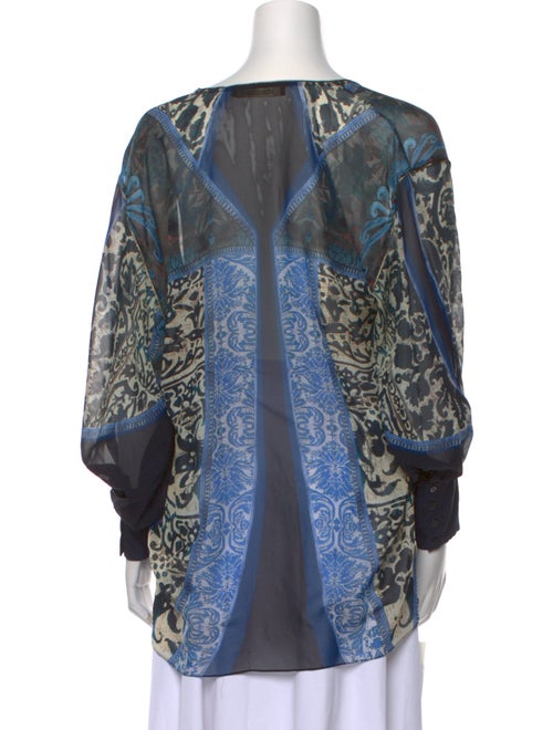 Roberto Cavalli Printed V-Neck Blouse
