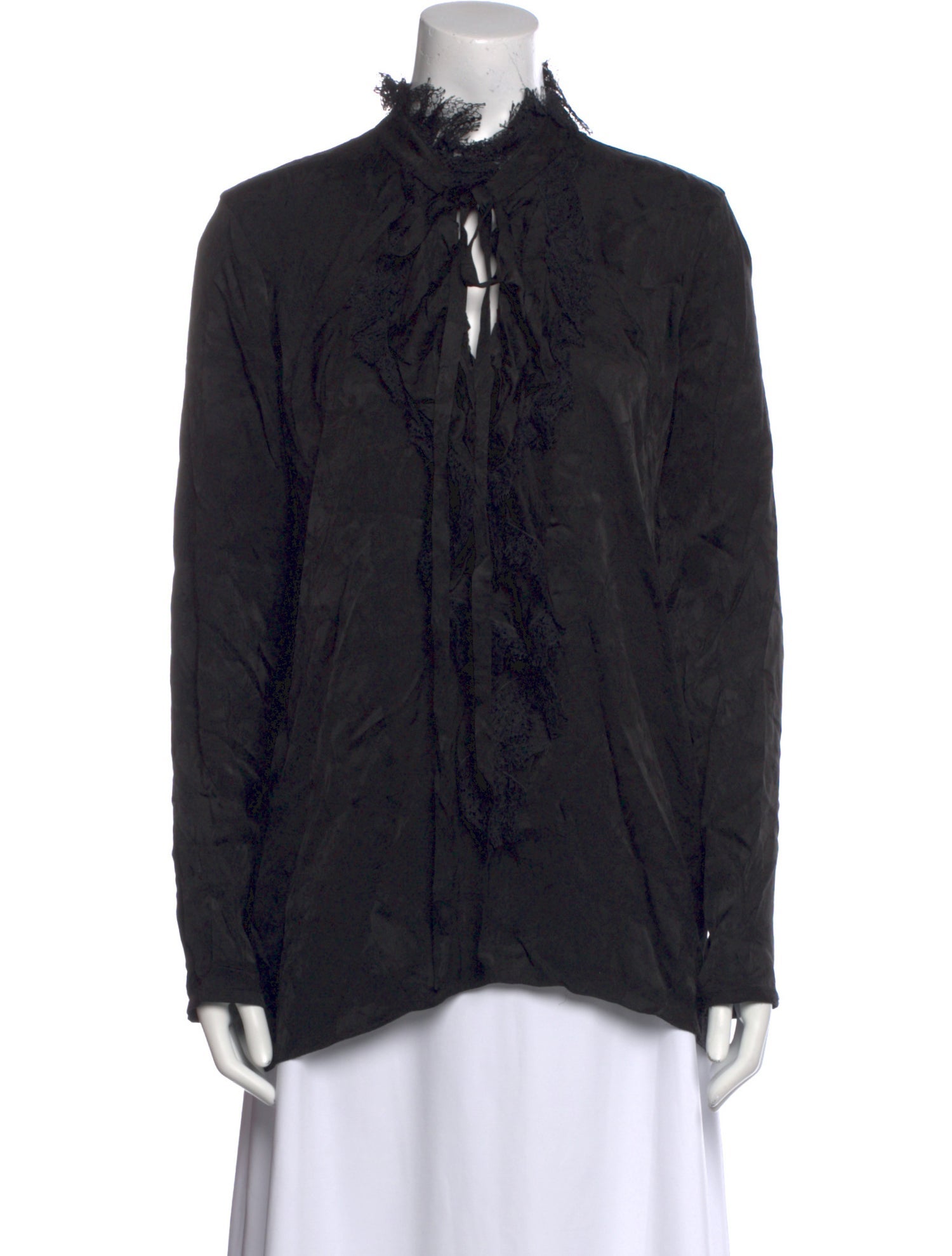 Roberto Cavalli Silk Mock Neck Button-Up Top
