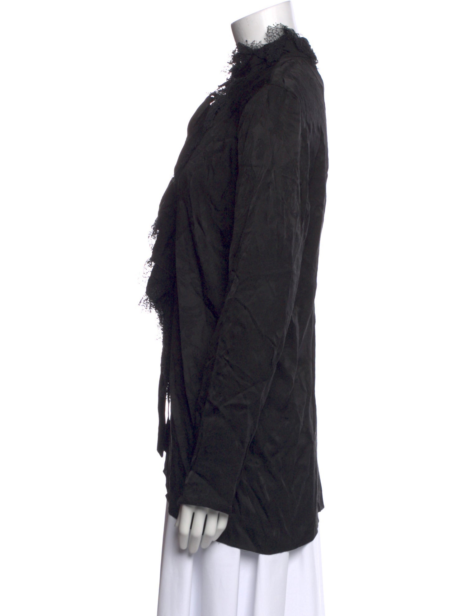 Roberto Cavalli Silk Mock Neck Button-Up Top