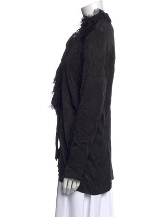 Roberto Cavalli Silk Mock Neck Button-Up Top