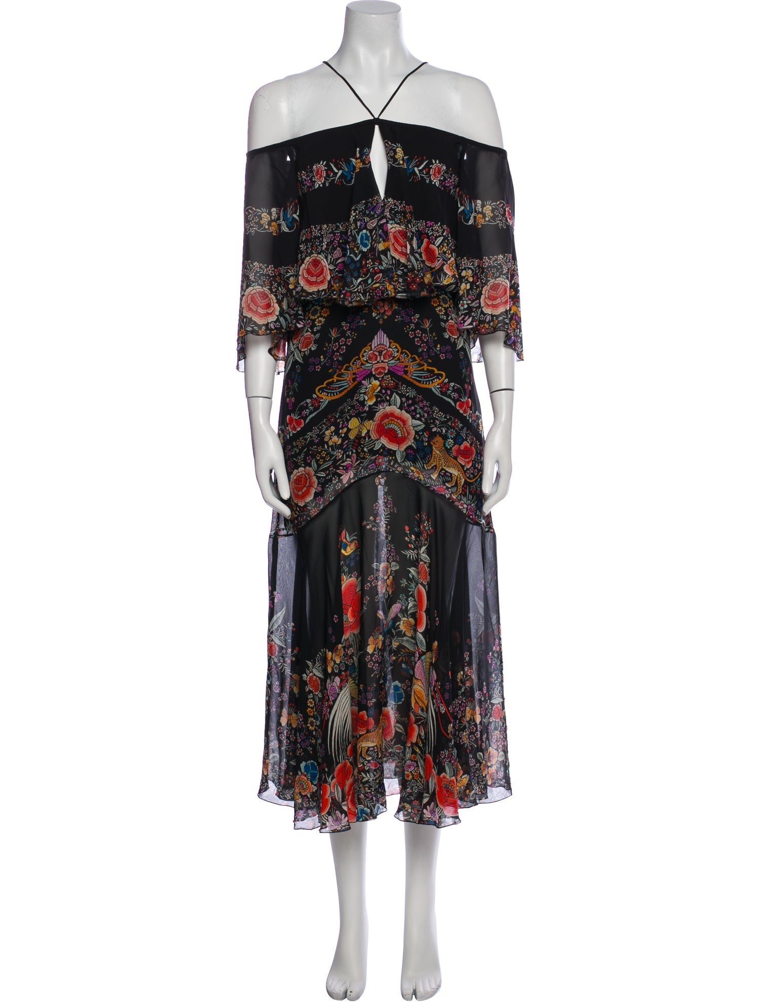 Roberto Cavalli Silk Midi Length Dress