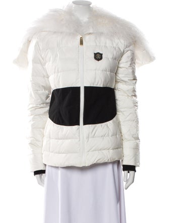 Roberto Cavalli Colorblock Pattern Down Jacket