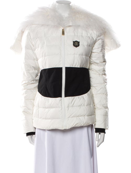 Roberto Cavalli Colorblock Pattern Down Jacket