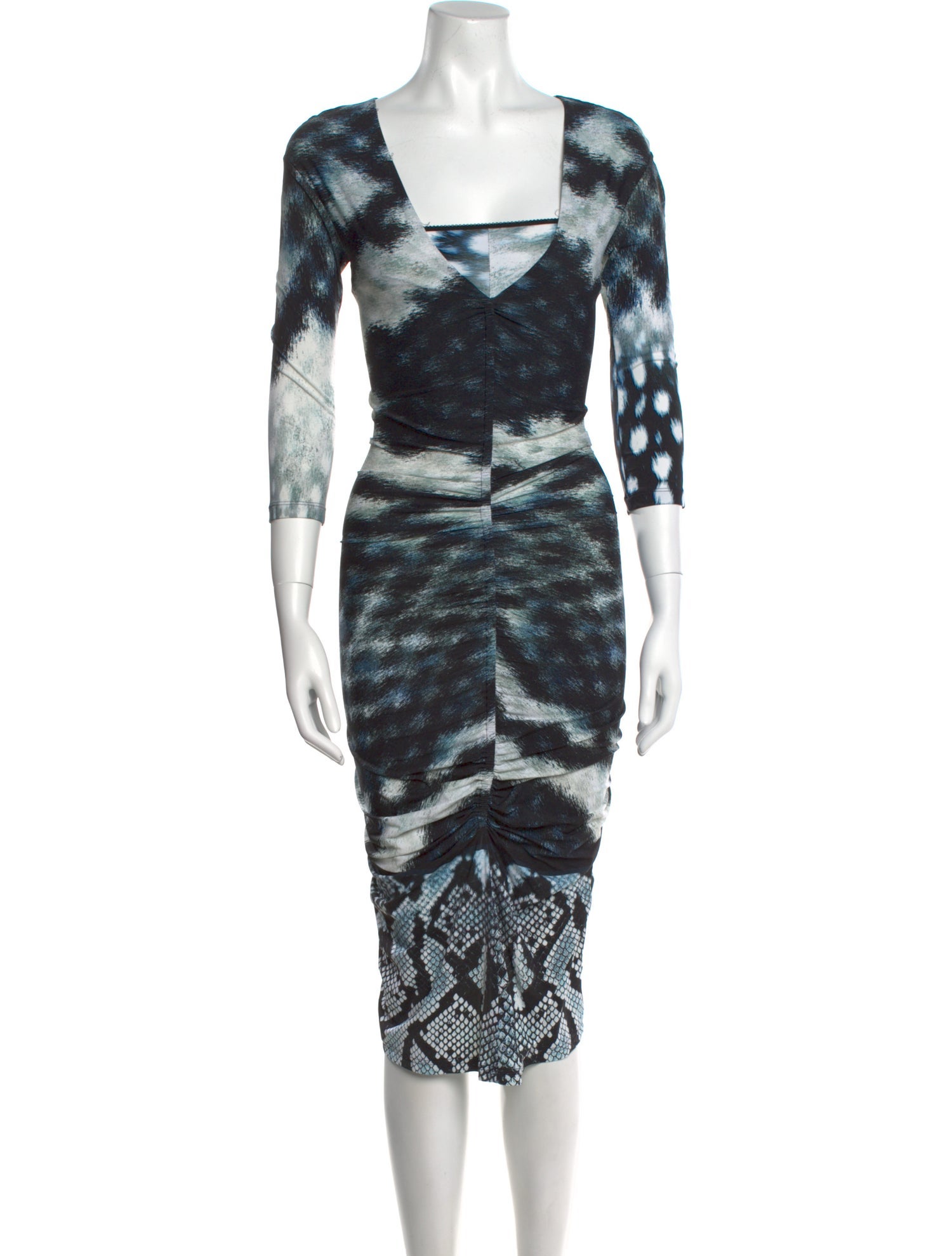 Roberto Cavalli Tie-Dye Print Midi Length Dress