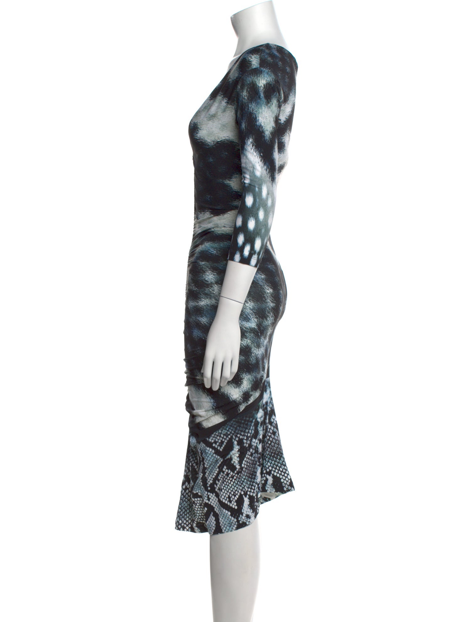 Roberto Cavalli Tie-Dye Print Midi Length Dress