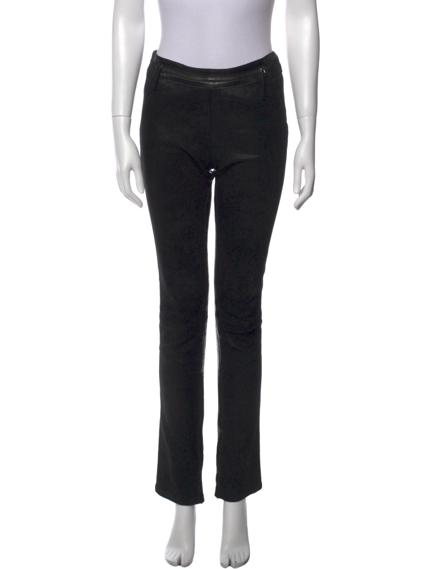 Roberto Cavalli Leather Straight Leg Pants