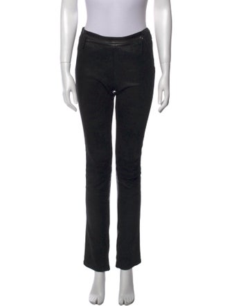 Roberto Cavalli Leather Straight Leg Pants