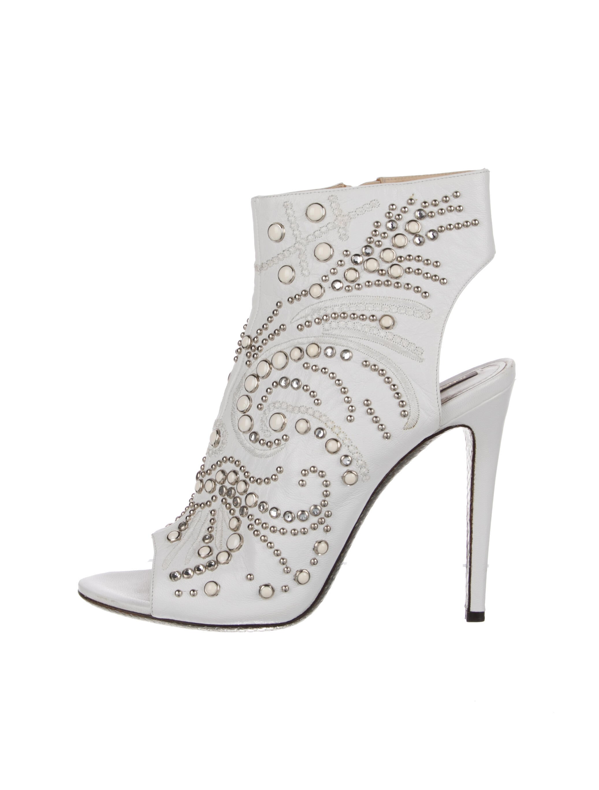 Roberto Cavalli Leather Patterned Gladiator Sandals