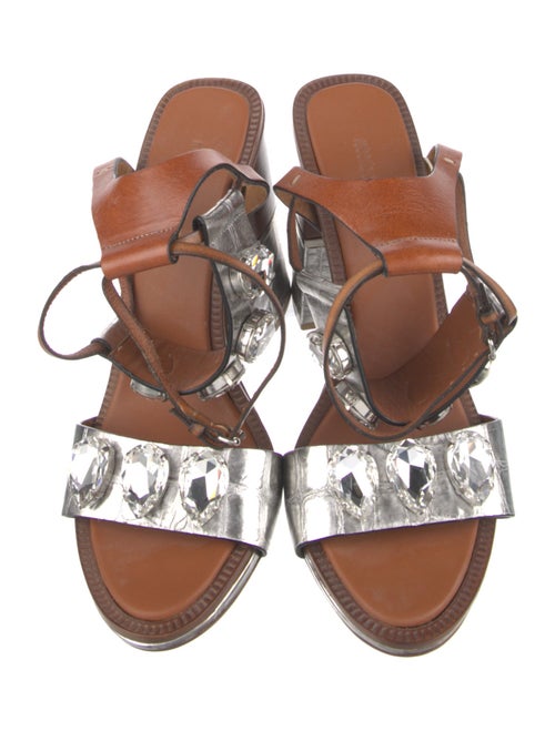 Roberto Cavalli Leather Colorblock Pattern Sandals