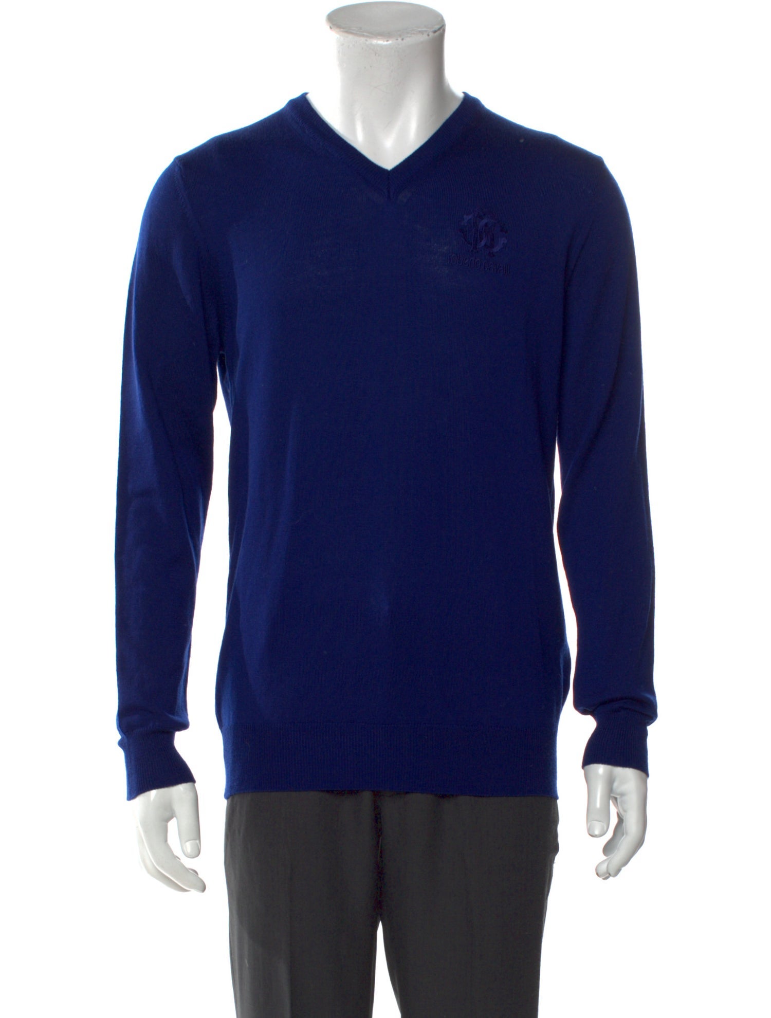 Roberto Cavalli Wool V-Neck Pullover