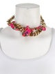 Roberto Cavalli Crystal & Enamel Floral Serpent Choker Necklace