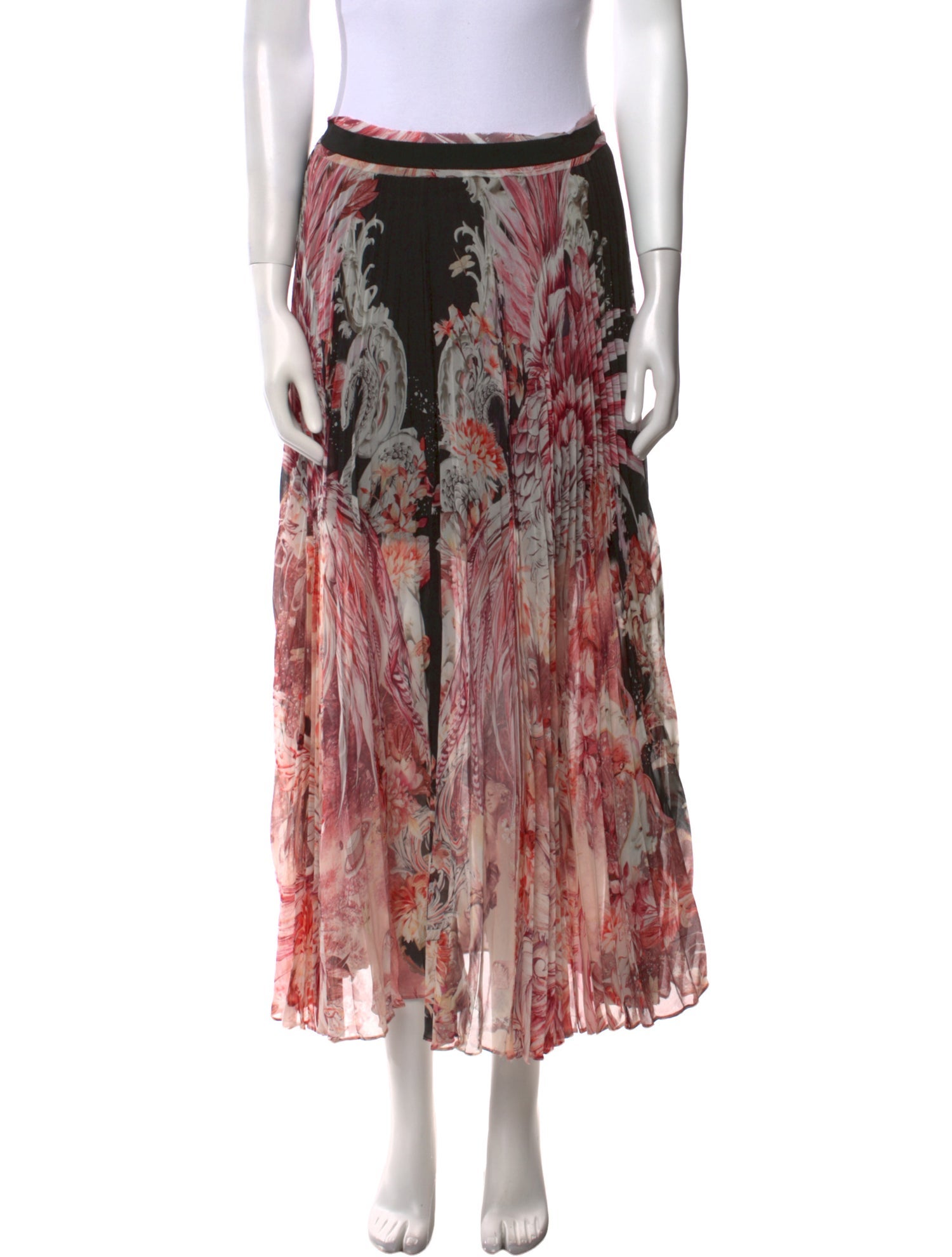 Roberto Cavalli Silk Midi Length Skirt