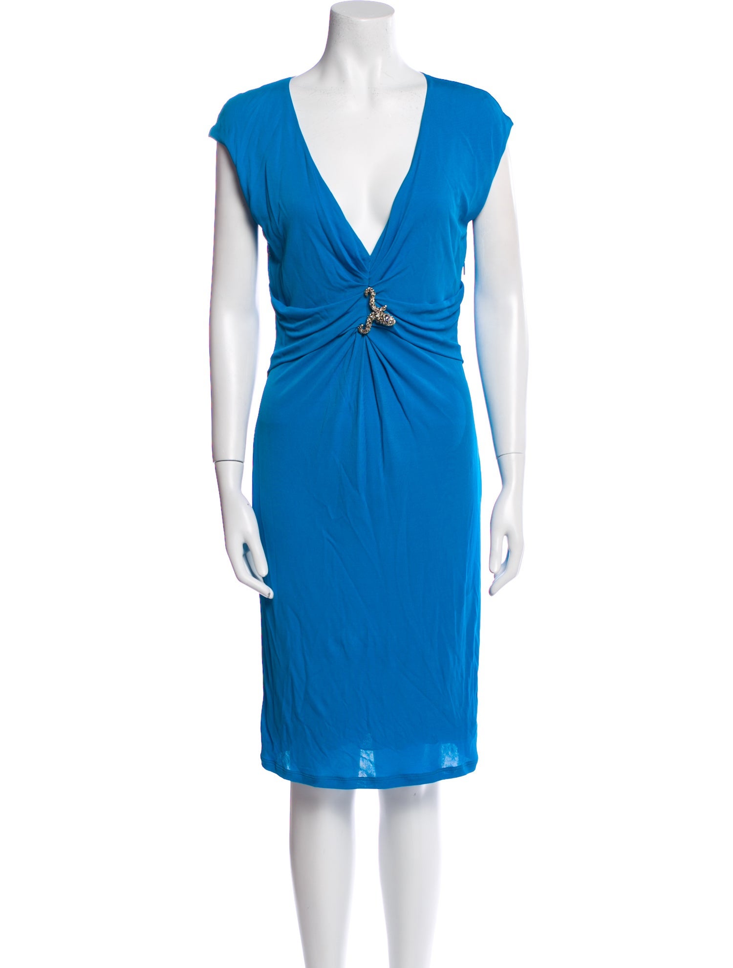 Roberto Cavalli V-Neck Knee-Length Dress