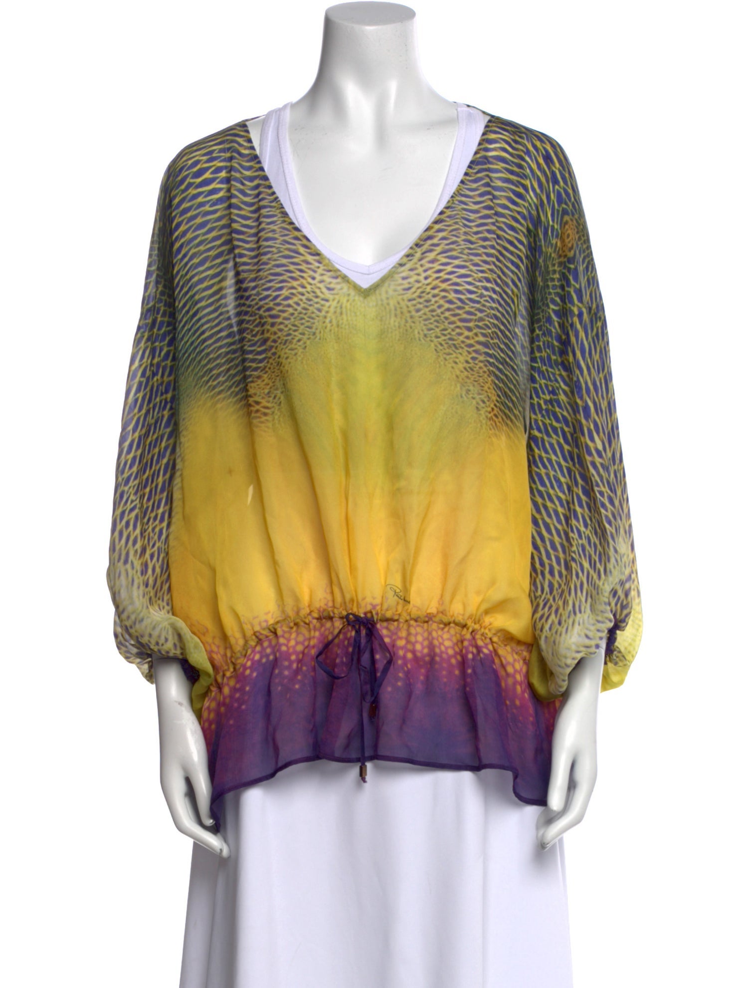 Roberto Cavalli Silk Printed Blouse