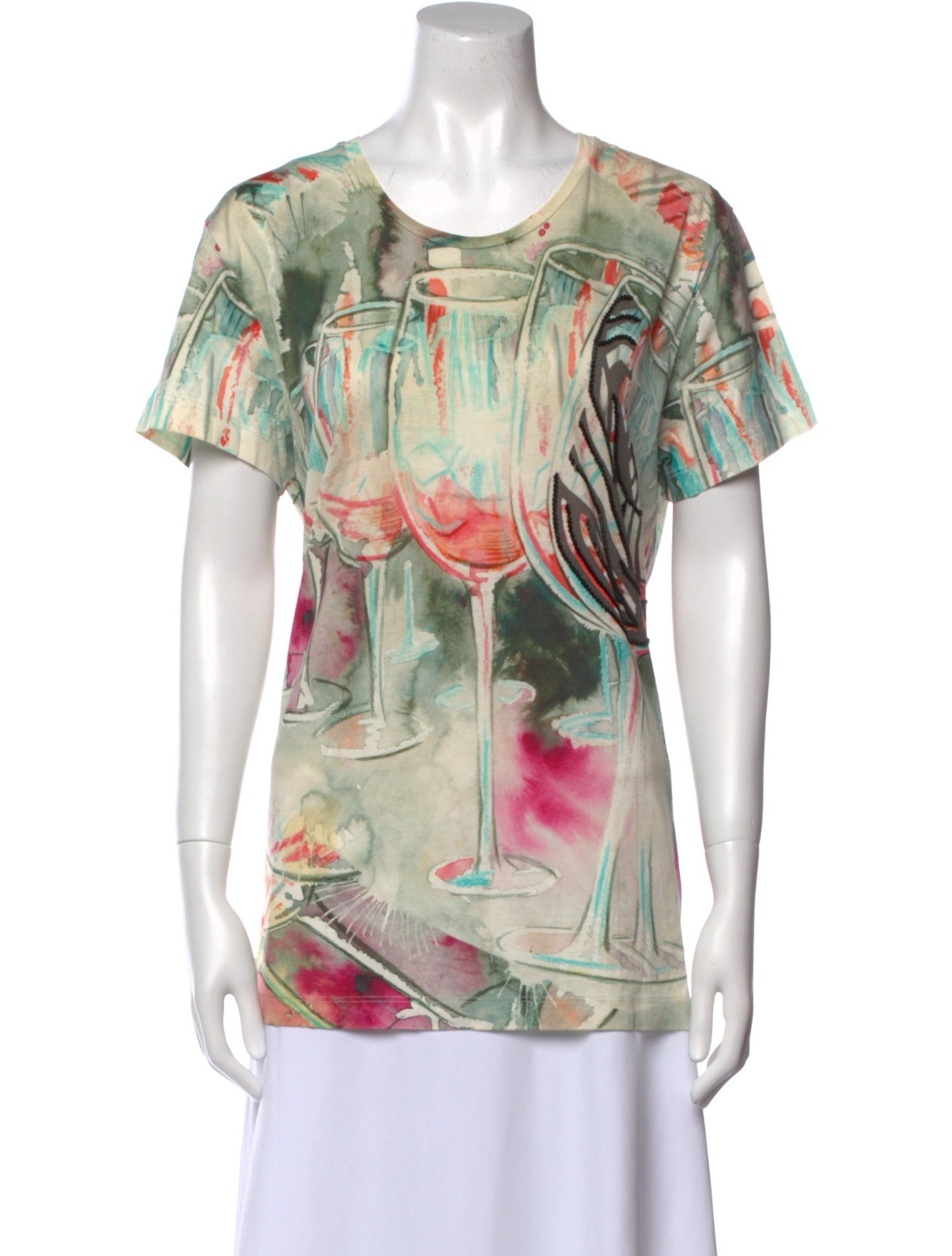 Roberto Cavalli Printed Scoop Neck T-Shirt