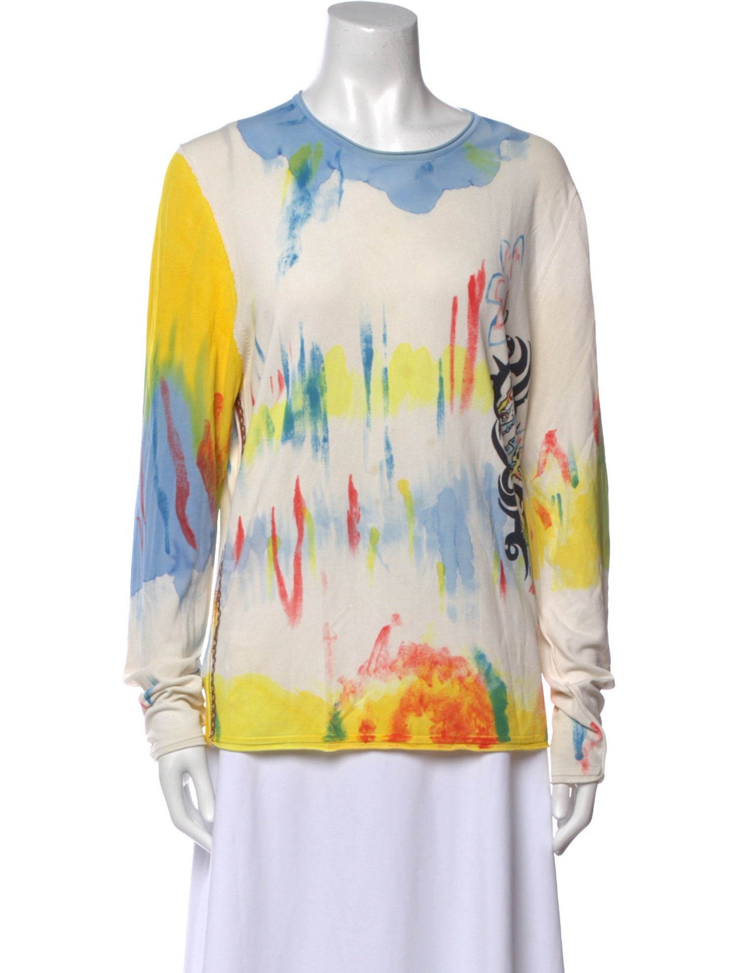Roberto Cavalli Printed Scoop Neck Top