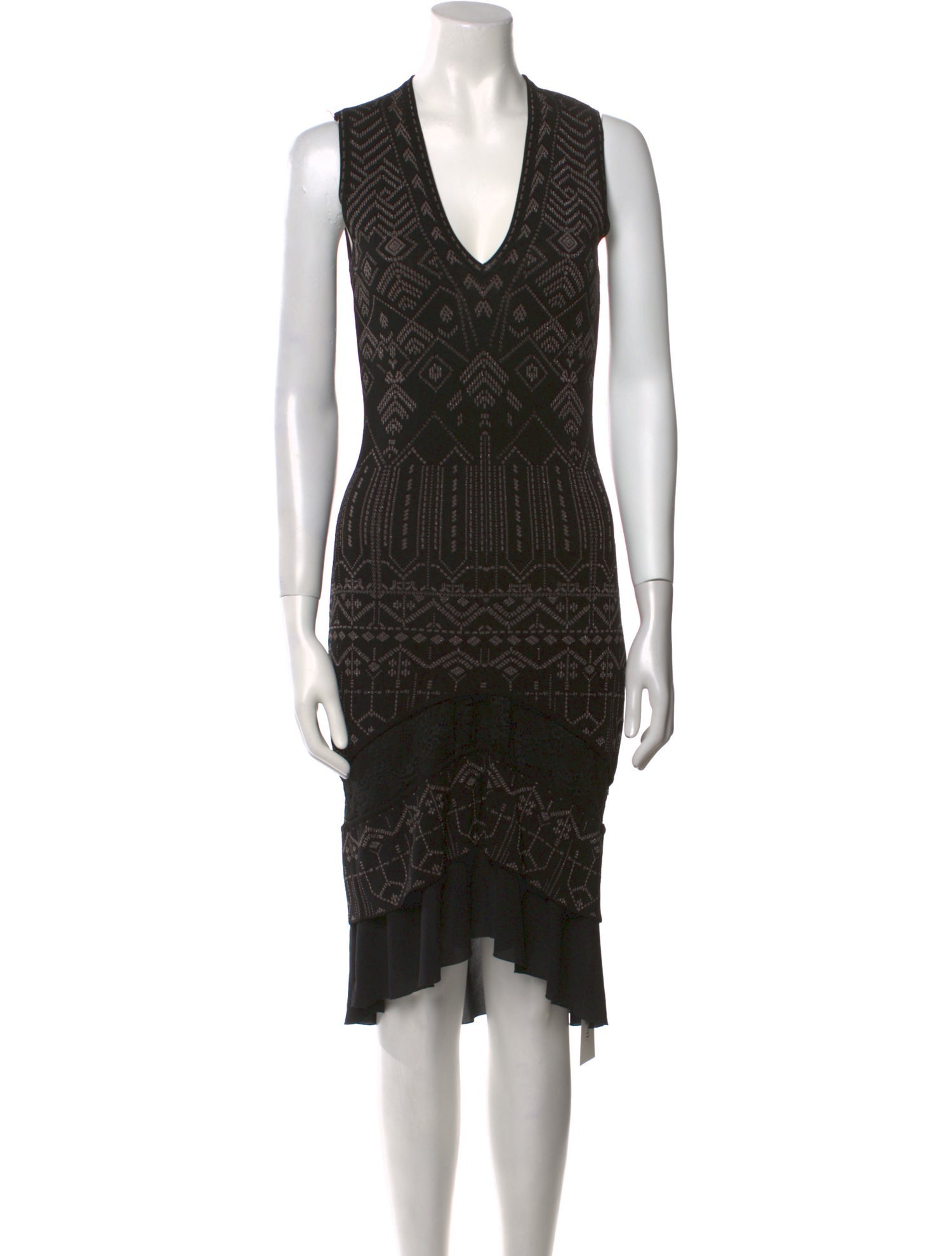 Roberto Cavalli Wool Midi Length Dress