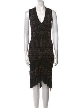 Roberto Cavalli Wool Midi Length Dress
