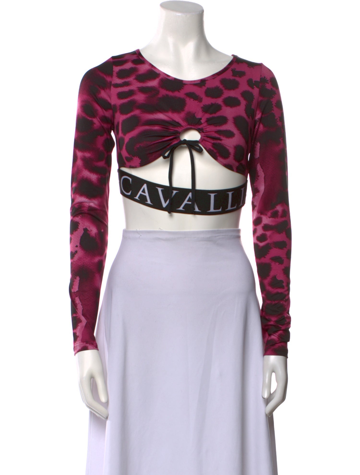 Roberto Cavalli Animal Print Scoop Neck Crop Top w/ Tags