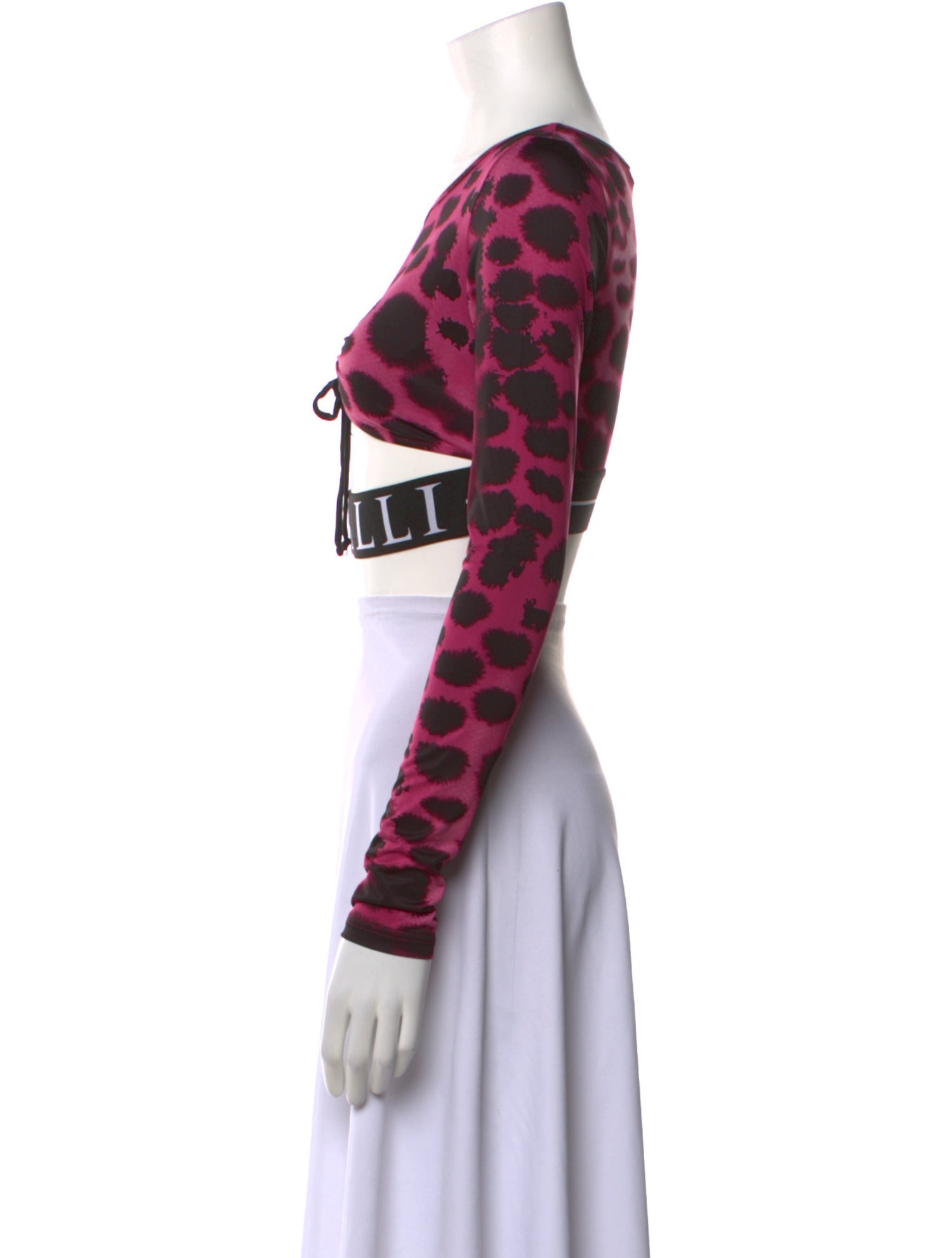 Roberto Cavalli Animal Print Scoop Neck Crop Top w/ Tags